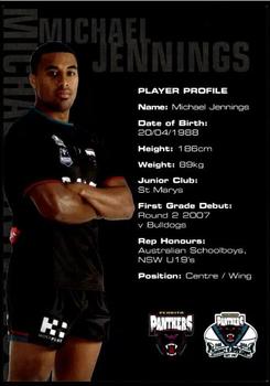 2008 Penrith Panthers Feel The Power, See The Magic #NNO Michael Jennings Back